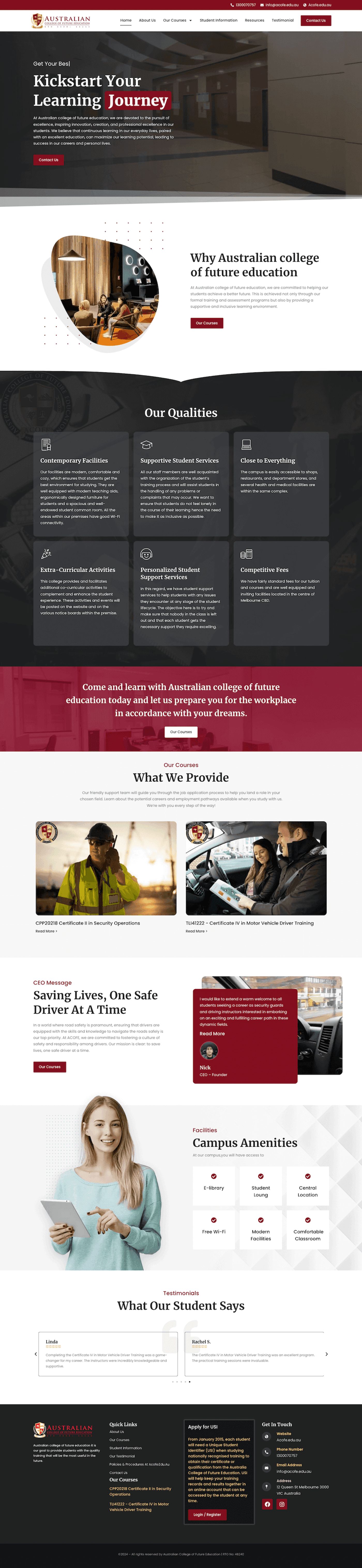 acofe.edu.au — full page
