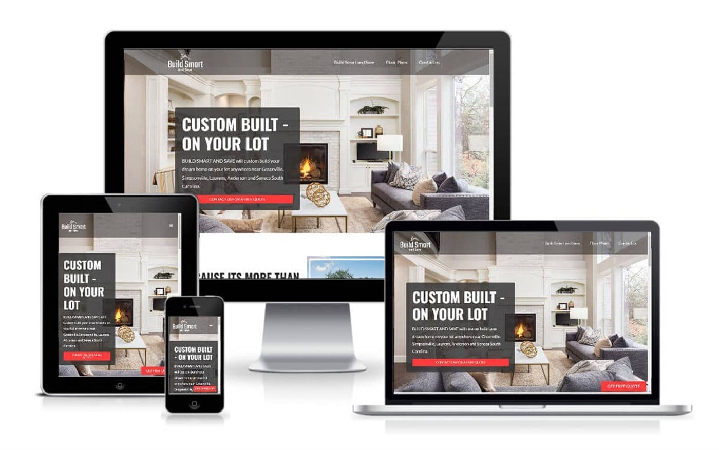 Build Smart And Save — a WordPress site built on Elementor, shown on desktop, tablet and phone