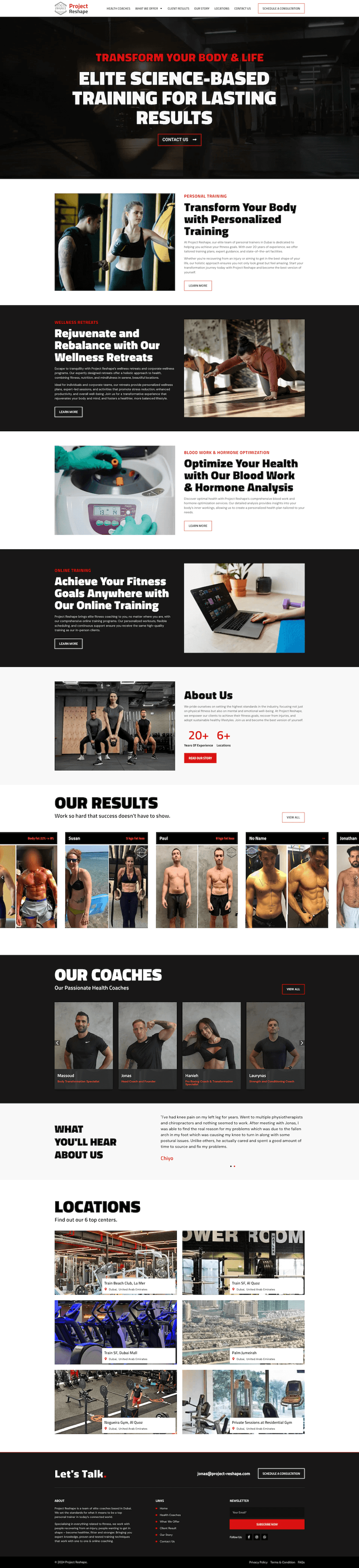 project reshape — full page