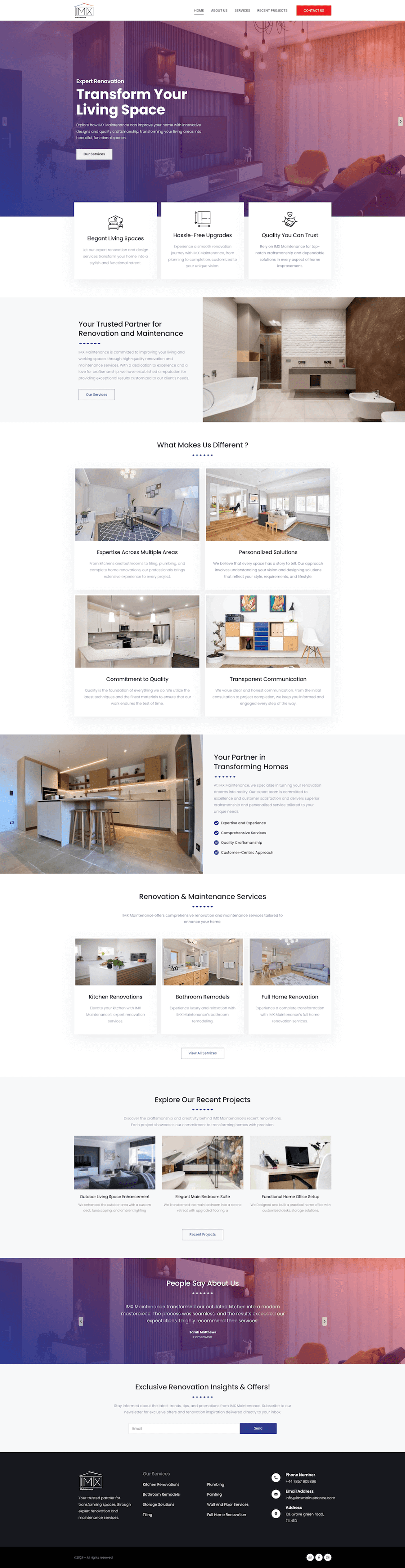 IMX Maintenance — full page